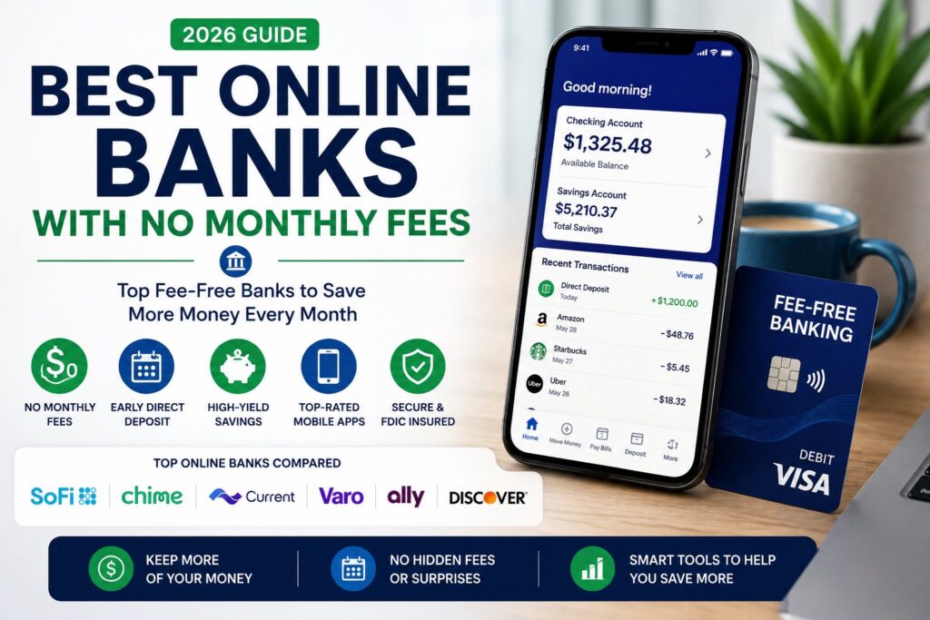 Best online banks with no monthly fees 2026