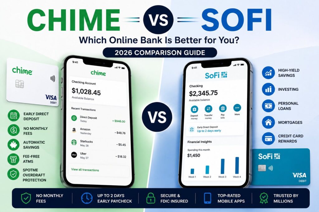 Chime vs SoFi 2026 comparison