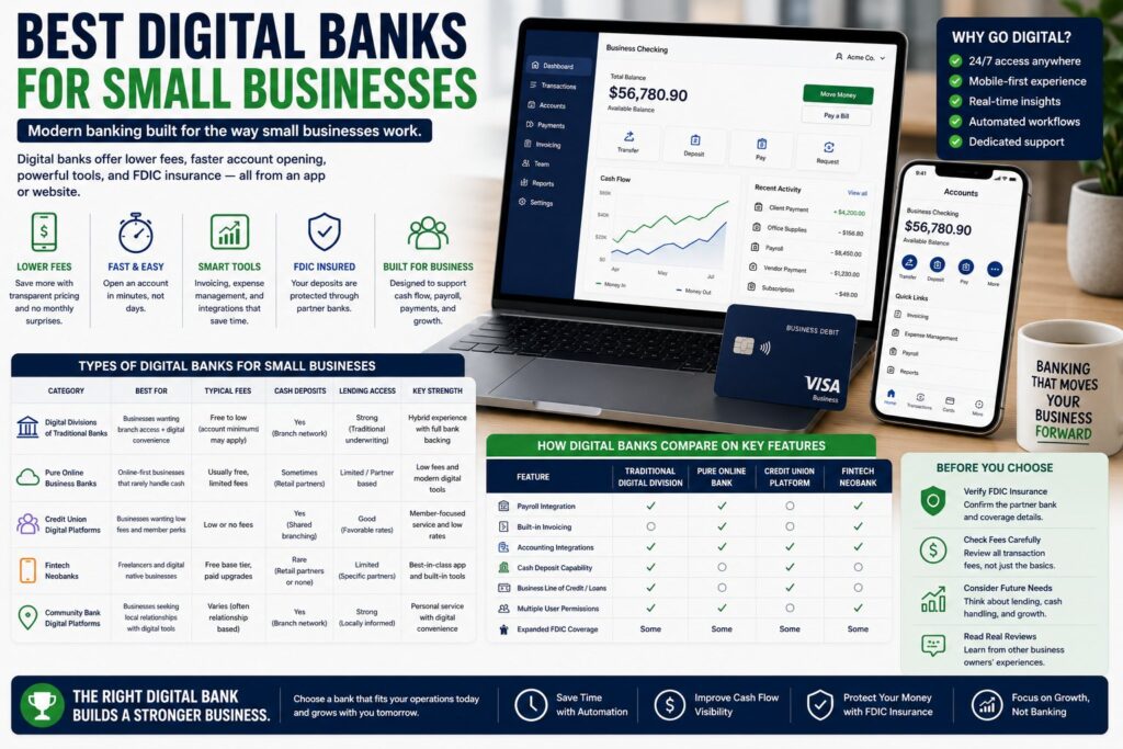 Best digital banks for small businesses guide